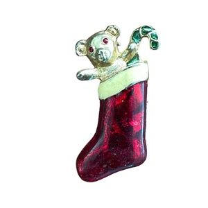 Christmas Brooch, gold-tone, pin. 🎄